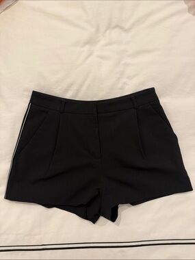 AllSaints Black Tailored Side-Strip Shorts